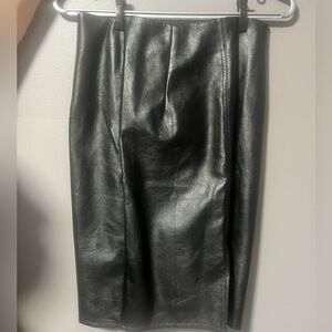 Black leather skirt